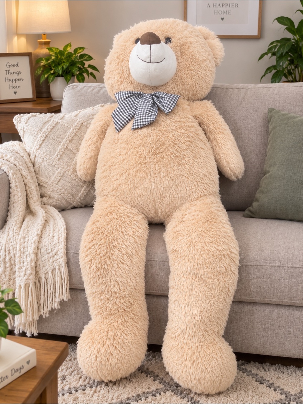 Plush Oversized Teddy Bear - Beige -